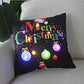 Housse de coussin de Noël lumineuse à LED, 45 × 45 cm