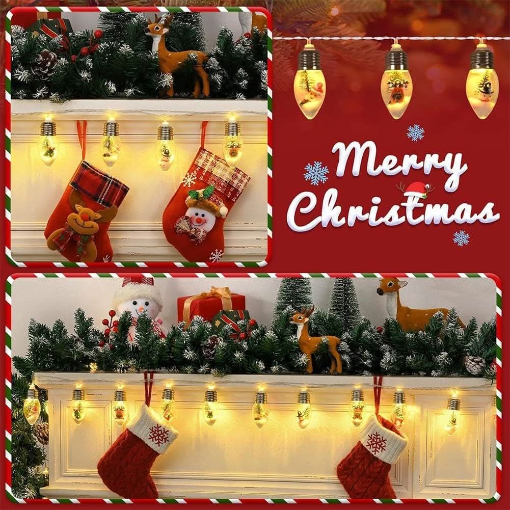 Guirlande LED de Noël à ampoules décoratives avec figurines