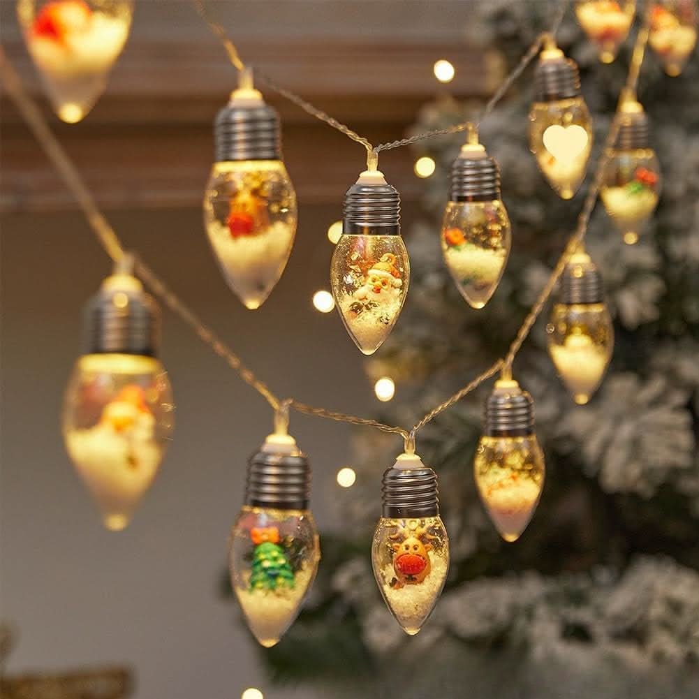 Guirlande LED de Noël à ampoules décoratives avec figurines