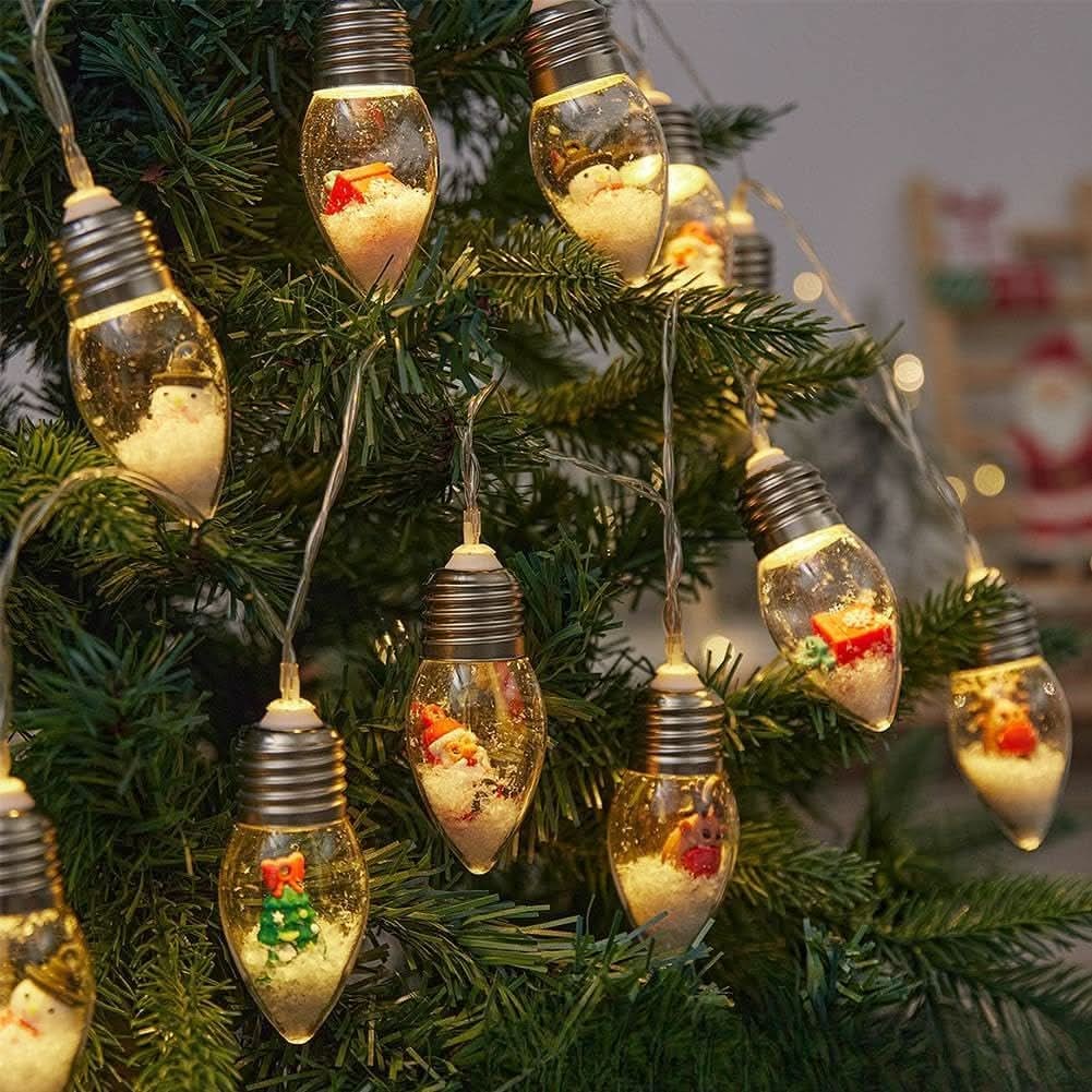 Guirlande LED de Noël à ampoules décoratives avec figurines