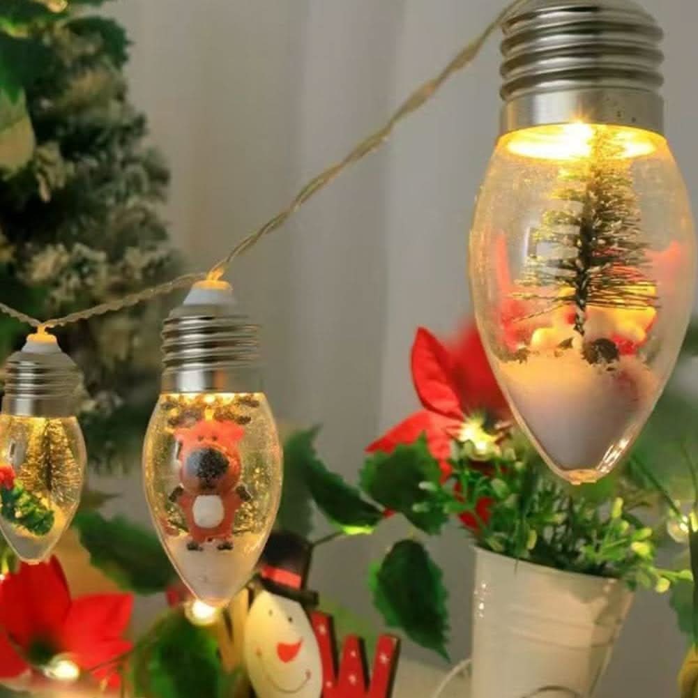 Guirlande LED de Noël à ampoules décoratives avec figurines