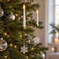 Bougies LED de sapin à suspendre avec ornements décoratifs