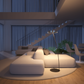 Lampadaire LED à tête annulaire orientable et télécommande