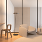 Lampadaire LED à tête annulaire orientable et télécommande