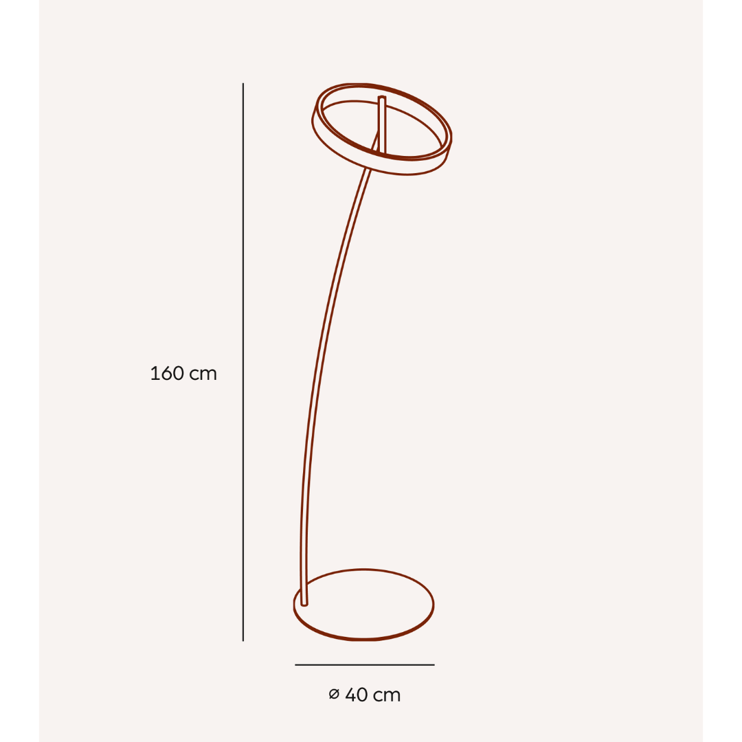 Lampadaire LED à tête annulaire orientable et télécommande