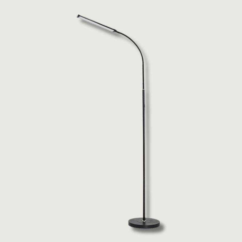 Lampadaire LED à col de cygne flexible et socle rond