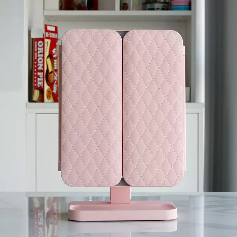 Miroir de maquillage pliable à LED, grossissements ×2 et ×3
