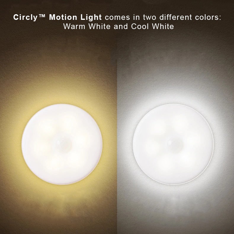 Lampe LED ronde à détecteur de mouvement et fixation magnétique