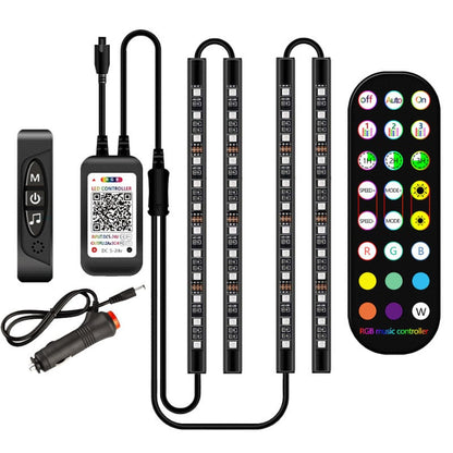Kit d'éclairage LED RVB pour habitacle avec télécommande