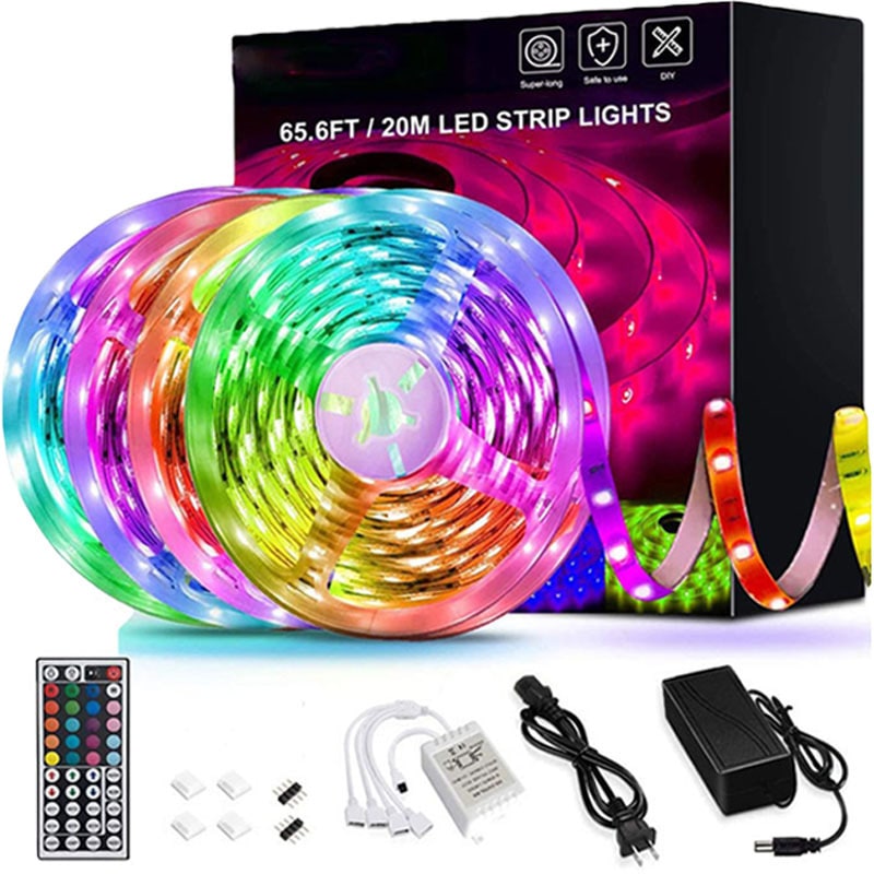 Kit de quatre rubans LED RVB avec télécommande 44 touches