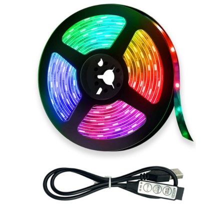 Ruban LED RVB USB avec télécommande, de 1 à 5 m