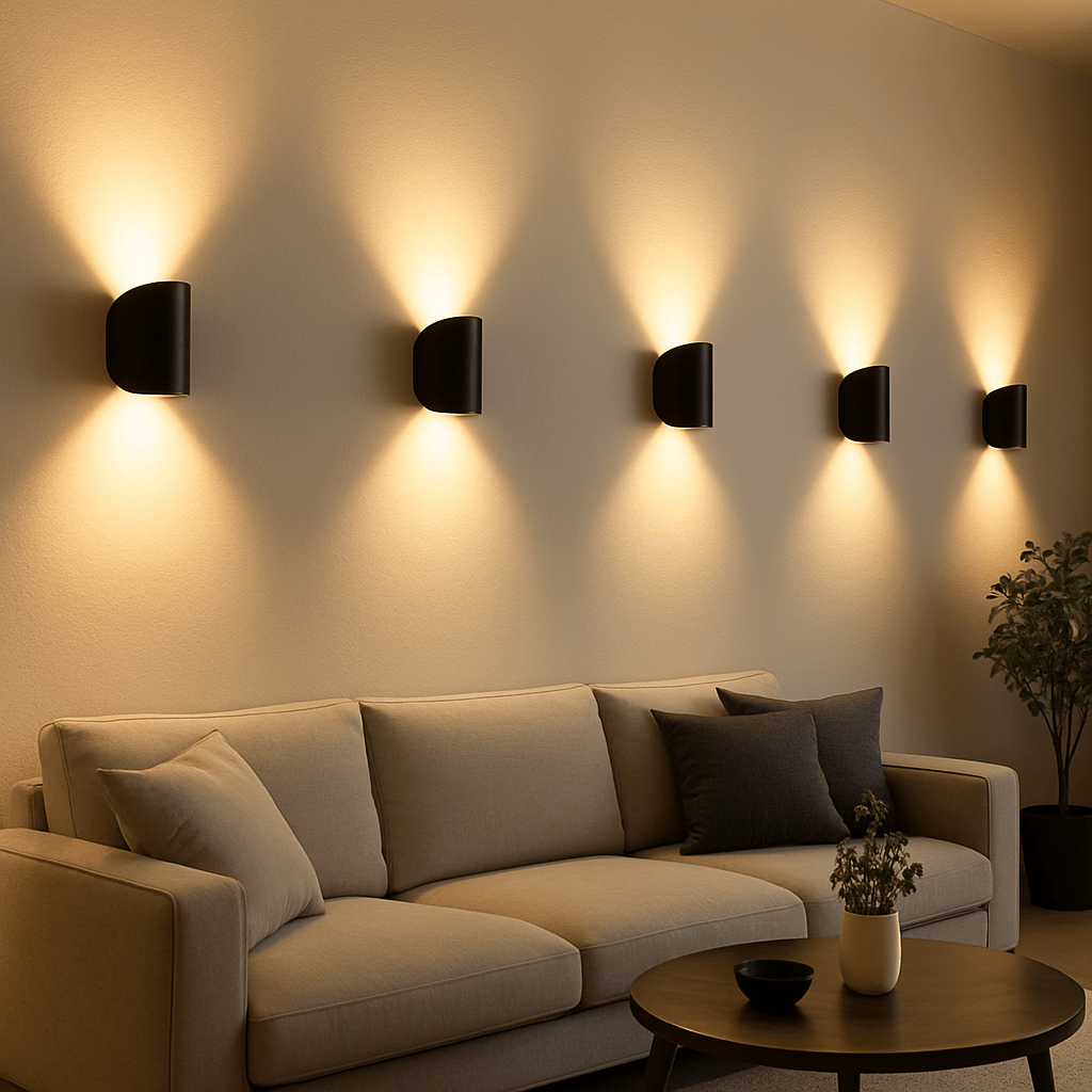 Applique LED semi-cylindrique à éclairage haut et bas