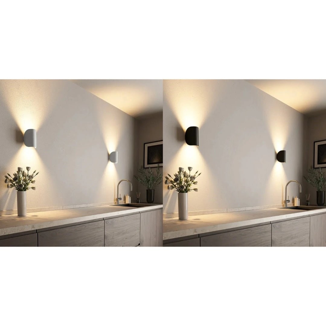 Applique LED semi-cylindrique à éclairage haut et bas
