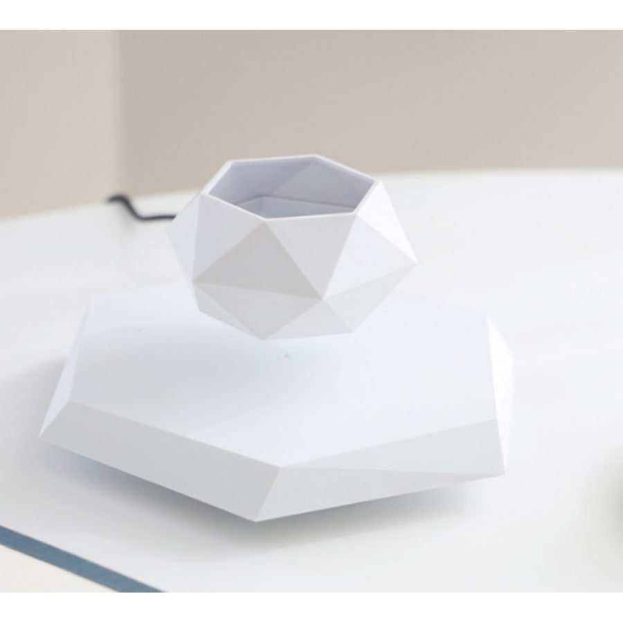 Pot de plante en lévitation magnétique avec base hexagonale