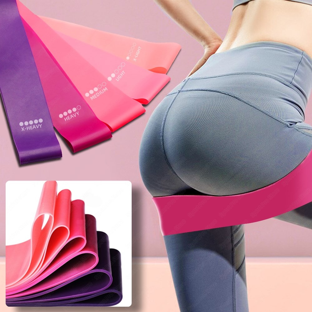 Lot de quatre bandes élastiques de résistance en latex