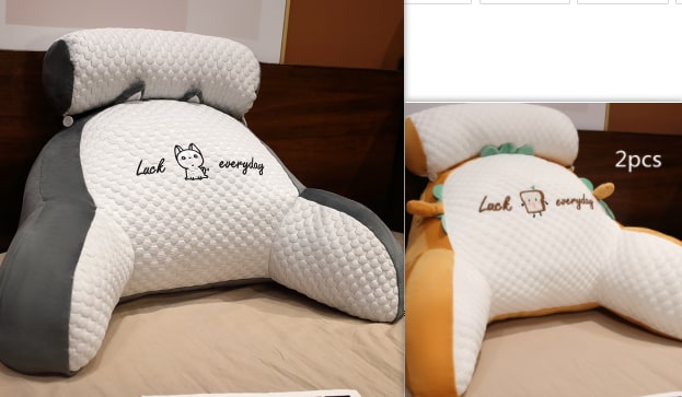 Dossier de lecture rembourré avec accoudoirs et coussin de nuque