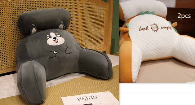 Dossier de lecture rembourré avec accoudoirs et coussin de nuque