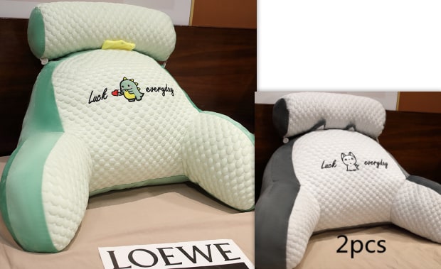Dossier de lecture rembourré avec accoudoirs et coussin de nuque