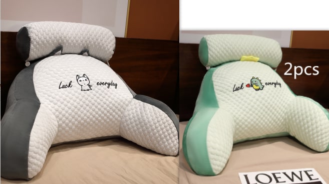 Dossier de lecture rembourré avec accoudoirs et coussin de nuque