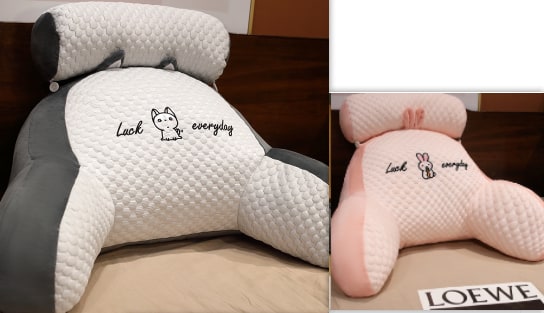 Coussin de lecture avec accoudoirs et appui-nuque amovible