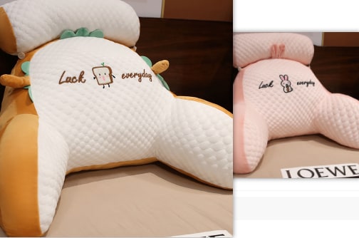 Dossier de lecture rembourré avec accoudoirs et coussin de nuque