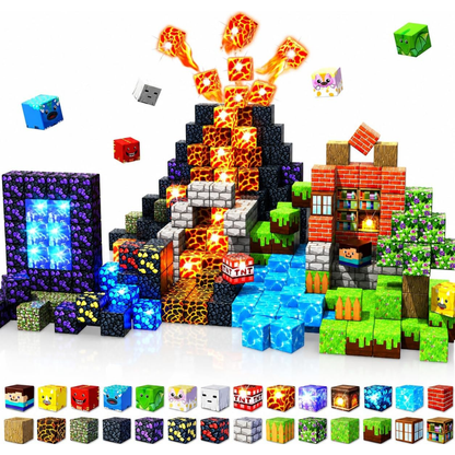 Cubes de construction magnétiques avec éléments lumineux