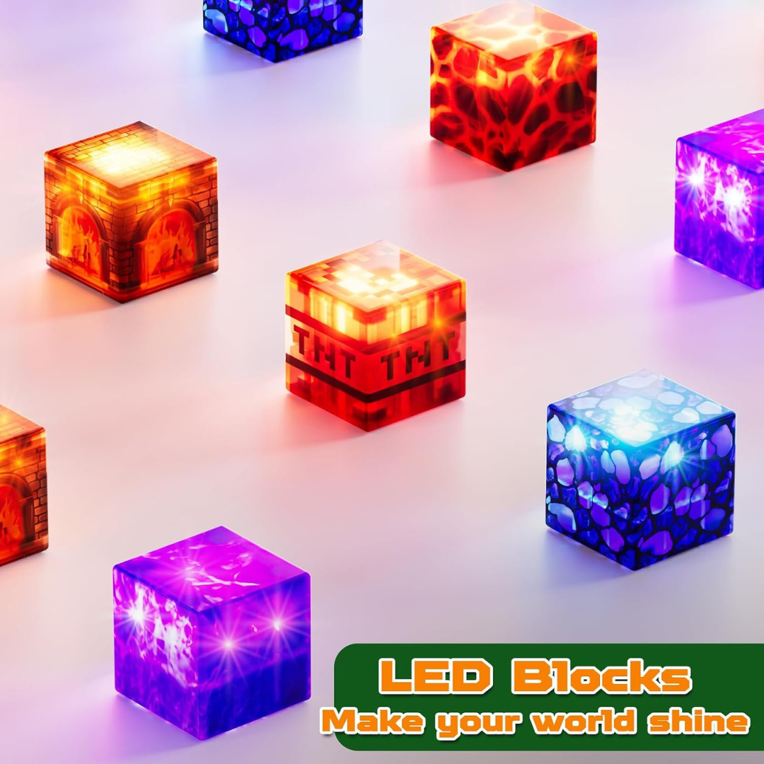 Cubes de construction magnétiques avec éléments lumineux