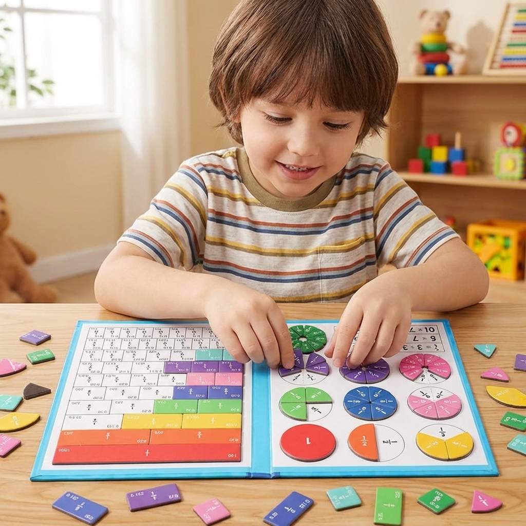 Coffret magnétique d'apprentissage des fractions avec feutre
