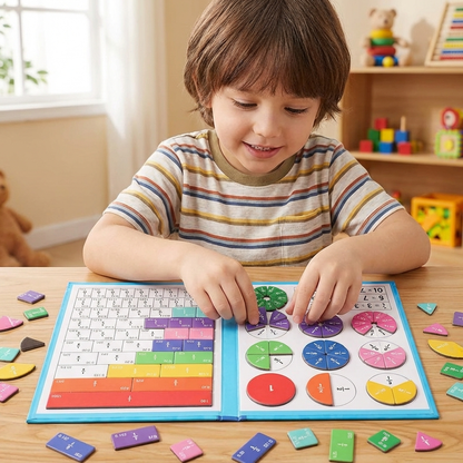 Coffret magnétique d'apprentissage des fractions avec feutre