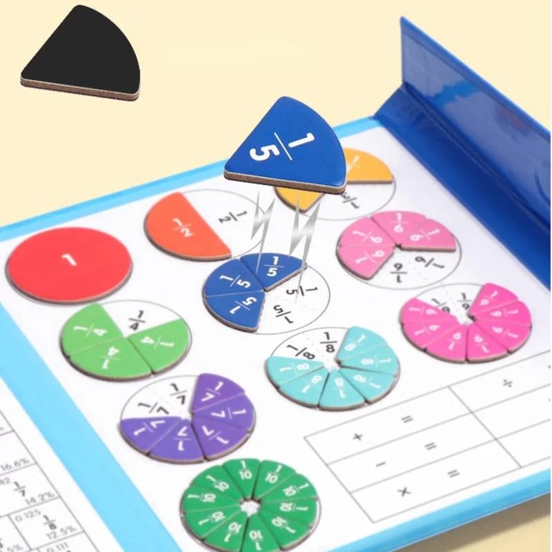 Coffret magnétique d'apprentissage des fractions avec feutre