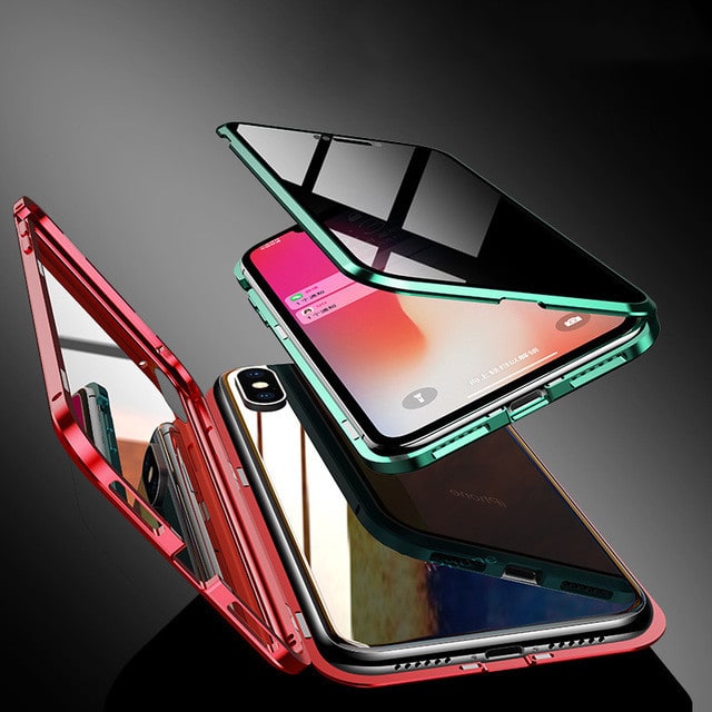 Coque magnétique pour iPhone avec verre de confidentialité