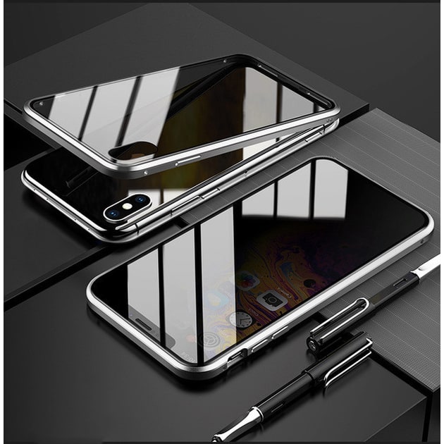 Coque magnétique pour iPhone avec verre de confidentialité