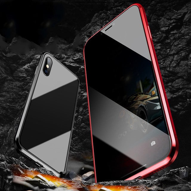 Coque magnétique pour iPhone avec verre de confidentialité