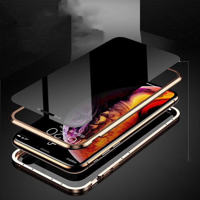 Coque magnétique pour iPhone avec verre de confidentialité
