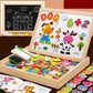 Tableau magnétique et ardoise double face en coffret bois
