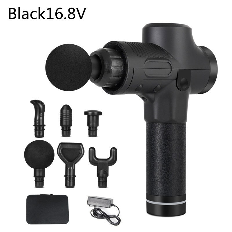 Pistolet de massage rechargeable à six têtes et écran LCD