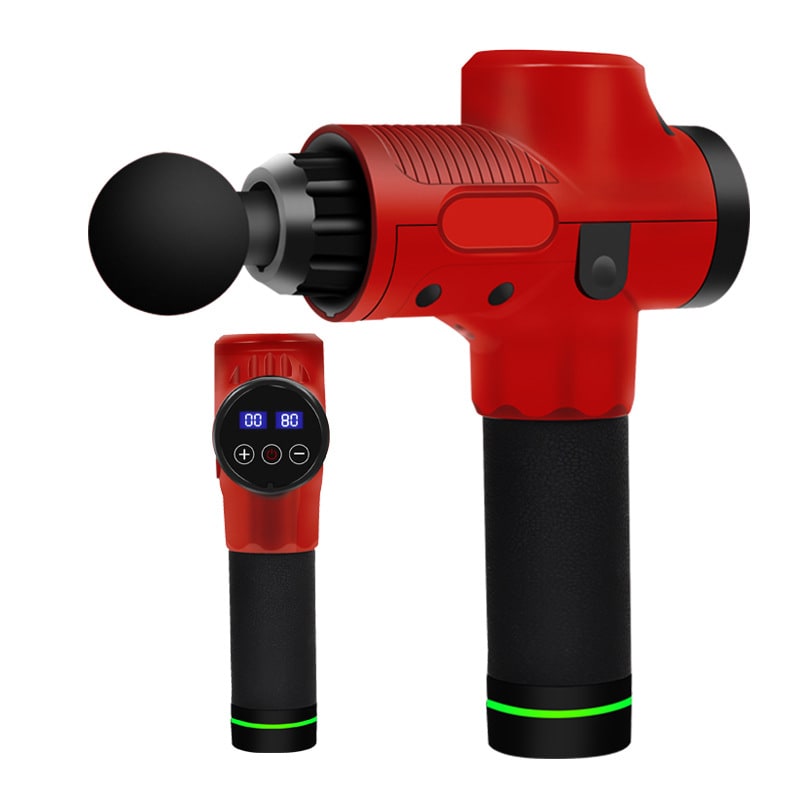 Pistolet de massage rechargeable à six têtes et écran LCD