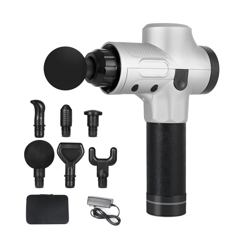 Pistolet de massage rechargeable à six têtes et écran LCD