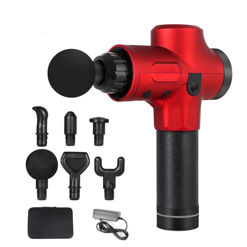 Pistolet de massage rechargeable à six têtes et écran LCD