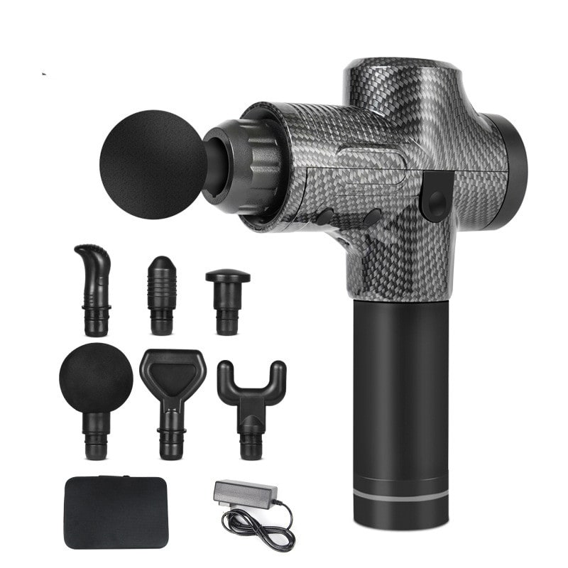 Pistolet de massage rechargeable à six têtes et écran LCD