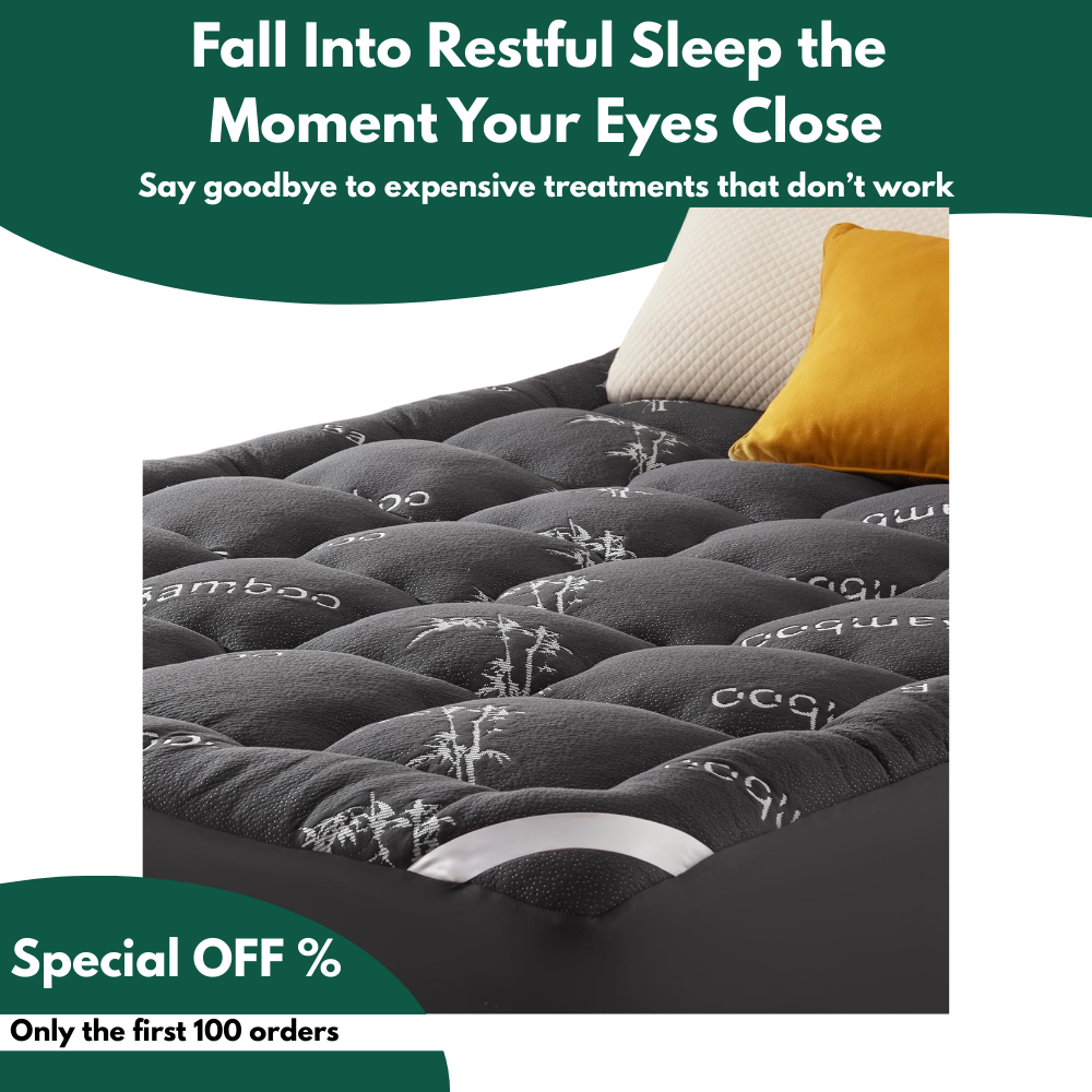 Surmatelas matelassé avec attaches élastiques et couche TPU