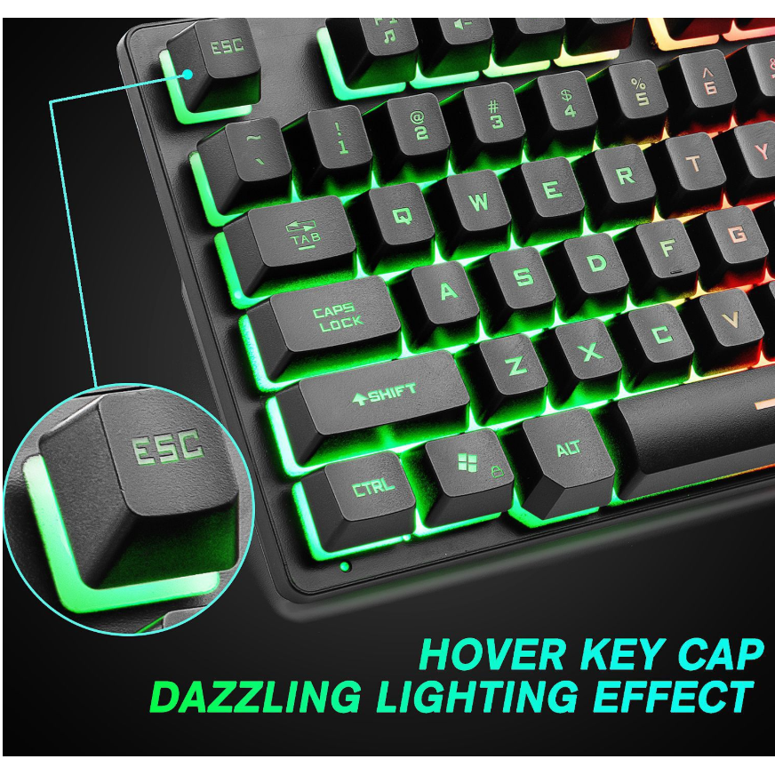 Clavier mécanique filaire QWERTY à 87 touches et éclairage RVB