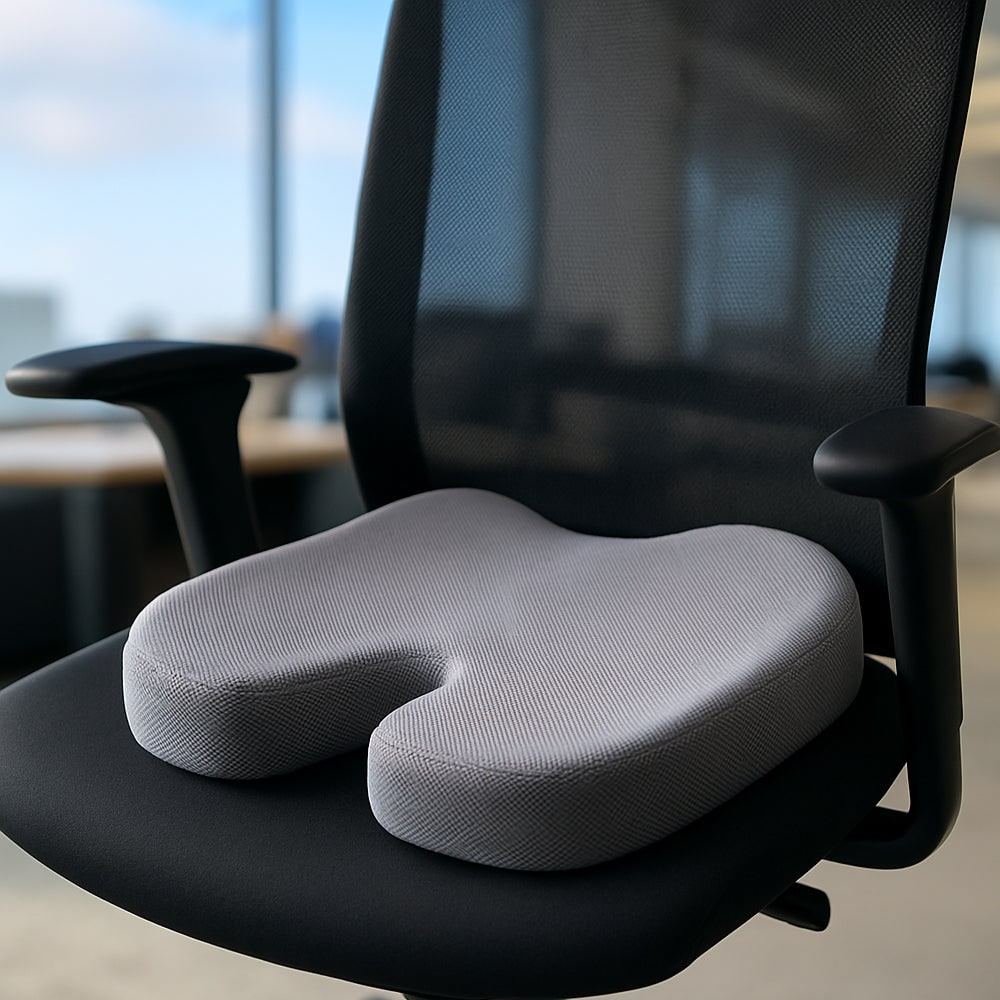 Coussin d'assise en mousse à mémoire de forme avec couche de gel