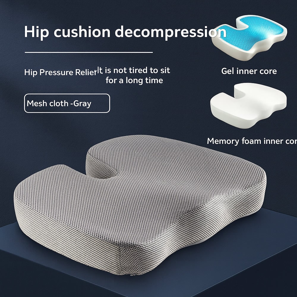 Coussin d'assise en mousse à mémoire de forme avec couche de gel