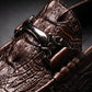 Mocassins homme en similicuir effet crocodile avec mors métallique