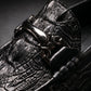 Mocassins homme en similicuir effet crocodile avec mors métallique