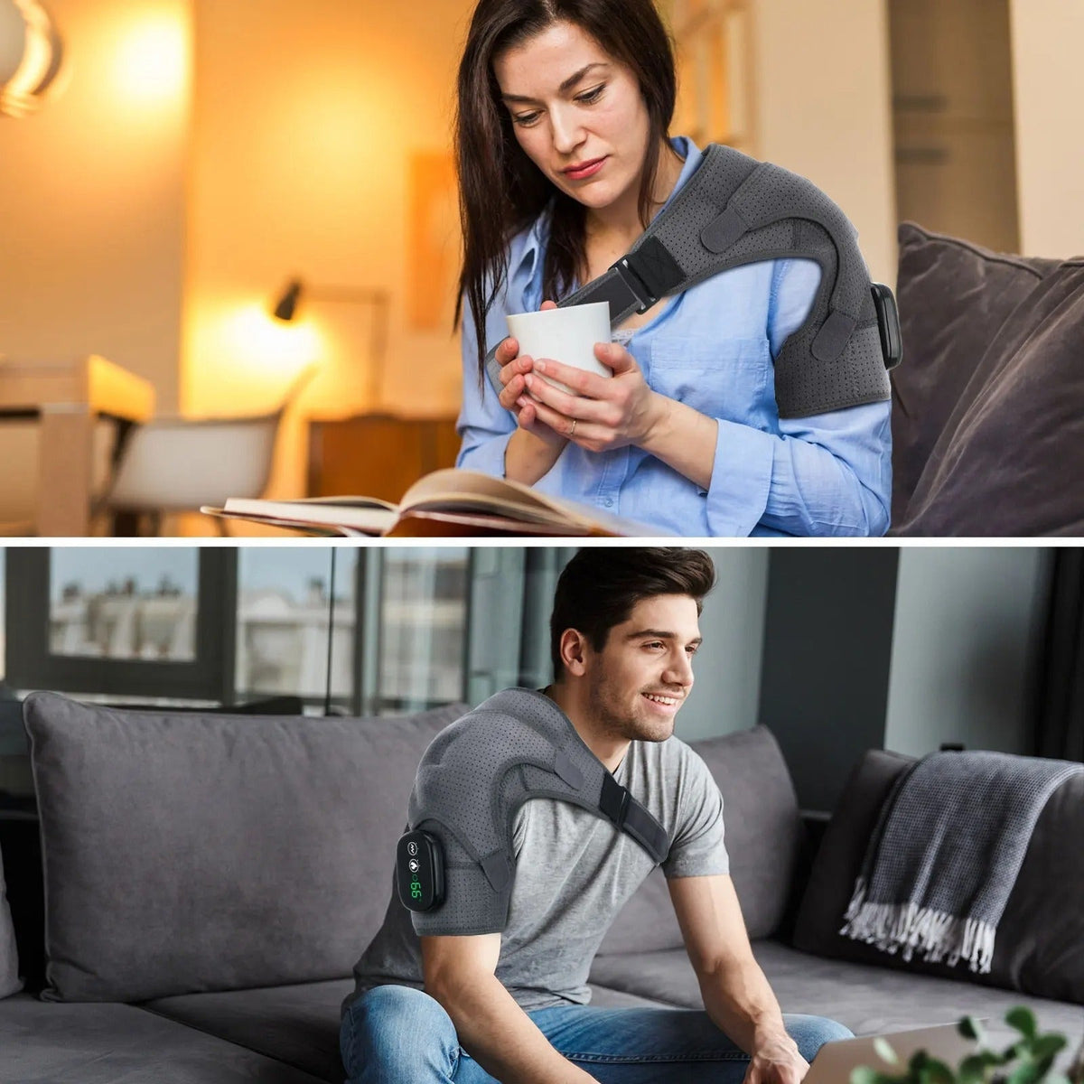 Épaulière chauffante rechargeable avec vibrations