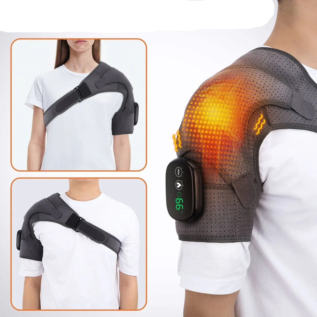 Épaulière chauffante rechargeable avec vibrations