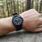 Montre analogique homme à bracelet nylon et cadran 24 heures