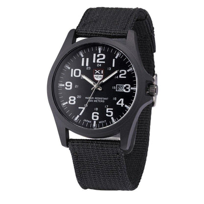 Montre analogique homme à bracelet nylon et cadran 24 heures